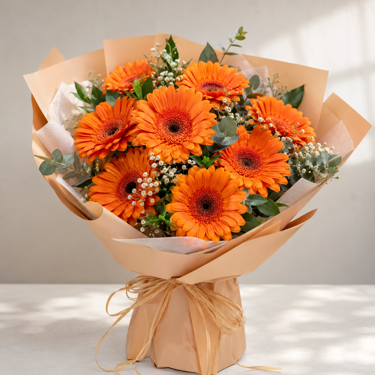 Turuncu Gerbera Buketi